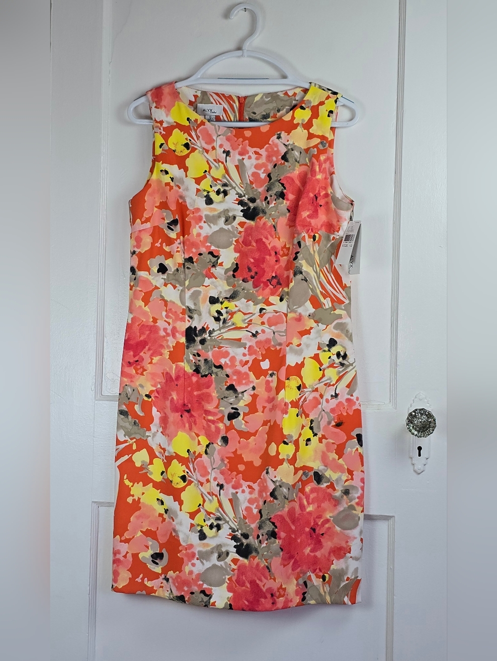 Alyx Coral Floral Sheath NWT 12